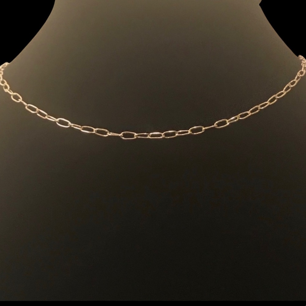 Machete Layering Necklace — Petite Oval Link 16-Inch in 14K Gold Vermeil - Picture 10 of 13